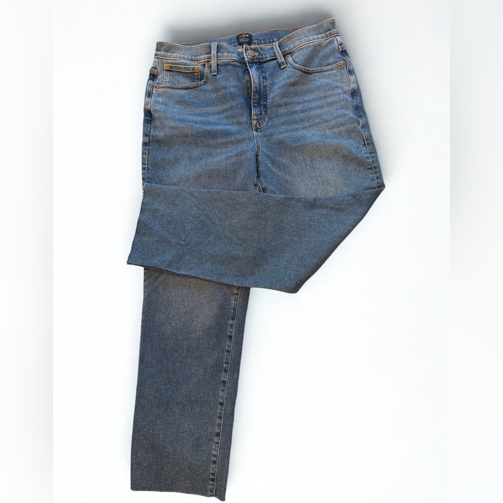 J. Crew Factory Essential Straight Cropped Raw-Hem Jeans Size 31